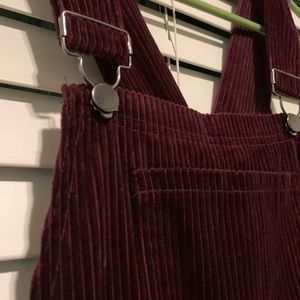 Burgundy corduroy overall skirt